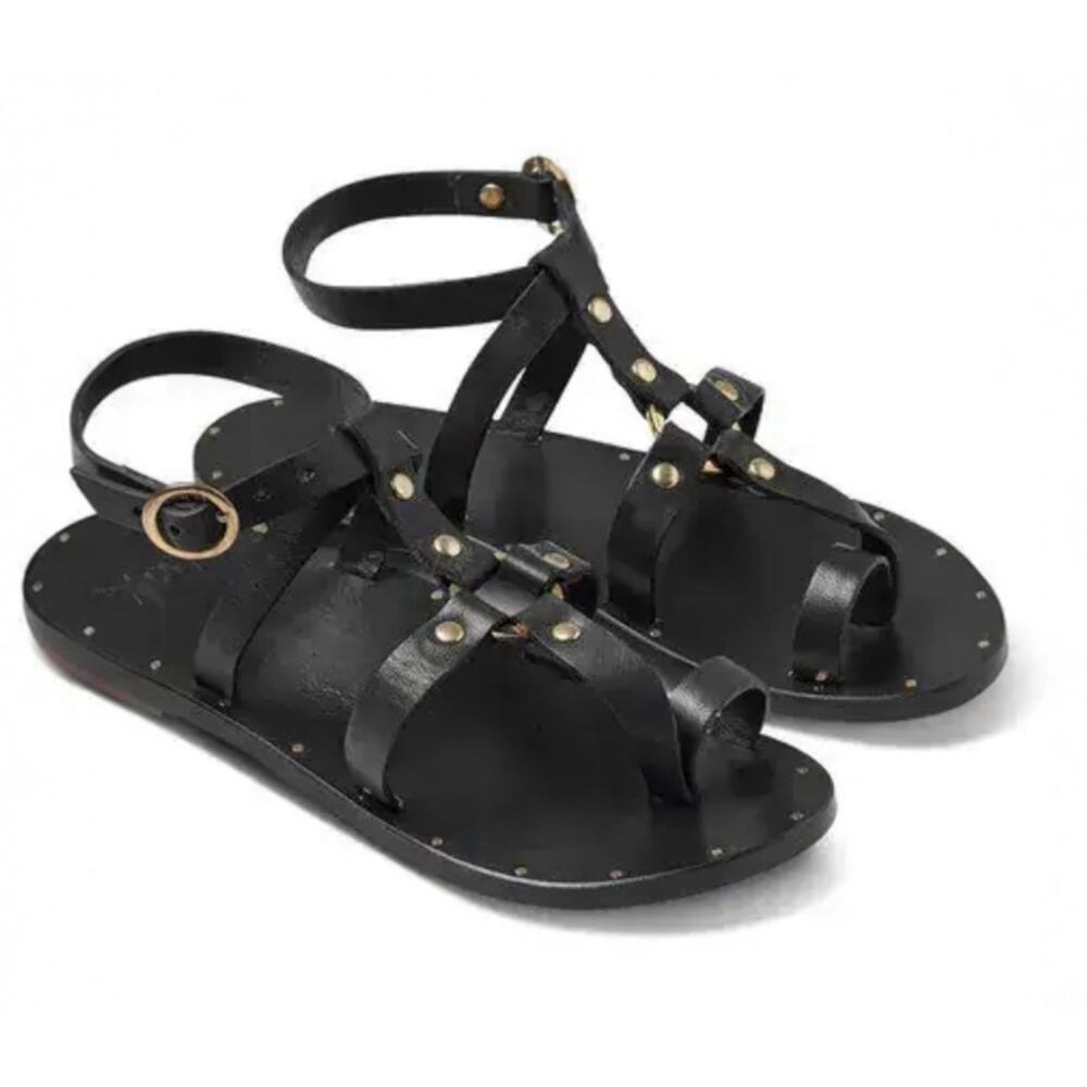 BEEK Miner Leather Ankle Strap Sandal Black Size 7 NIB